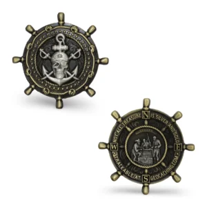 Geocoin Pirata 2026 - Leme do Navio